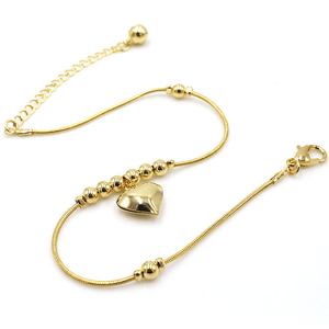 Gothic Gold Heart Pendant Anklet - The Heartfelt Gift Shop