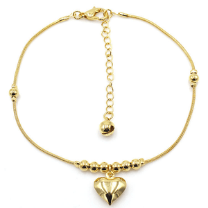 Gothic Gold Heart Pendant Anklet - The Heartfelt Gift Shop