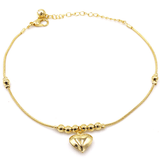 Gothic Gold Heart Pendant Anklet - The Heartfelt Gift Shop